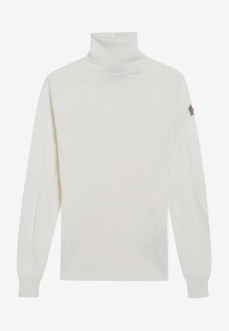 Moncler Grenoble Wool-Blend Turtleneck Sweater White 9F00001M1122/R_MONGR-04A