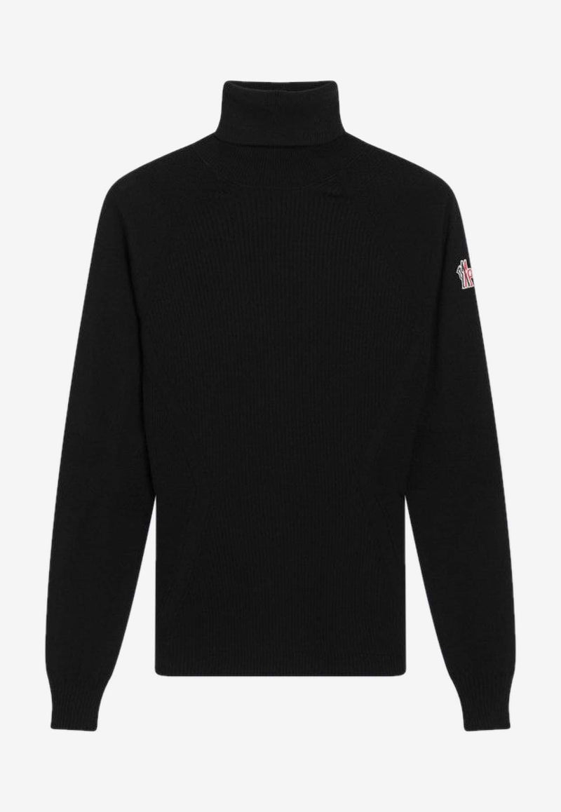 Moncler Grenoble Wool-Blend Turtleneck Sweater Black 9F00001M1122/R_MONGR-999