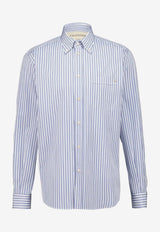 Valentino Striped Long-Sleeved Shirt Light Blue 9V3ABS80BHS CR1