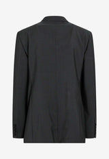 Valentino Single-Breasted Wool and Mohair Jacket Gray 9V3CEK4025S 4H2