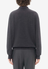 Valentino VLogo Wool Polo Sweater Gray 9V3KP04UBH9 081