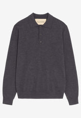 Valentino VLogo Wool Polo Sweater Gray 9V3KP04UBH9 081
