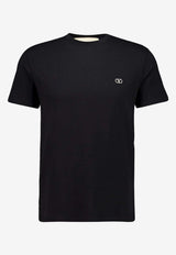 Valentino VLogo Embroidered T-shirt Black 9V3MG10VBMM 0NO