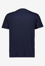Valentino VLogo Embroidered T-shirt Navy 9V3MG10VBMM 598