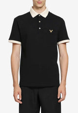 Valentino VGold Polo T-shirt Black 9V3MH01KBGT 9RA