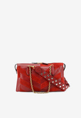 Valentino Panthea Suede and Leather Crossbody Bag Red 9W2B0S70DED AQS