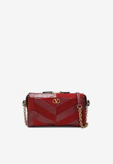 Valentino Small Panthea Leather and Suede Shoulder Bag Red 9W2B0S99DED AQS