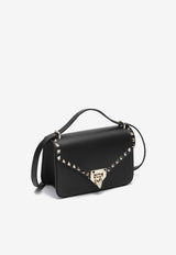Valentino Small Rockstud Crossbody Bag in Calfskin Black 9W2B0T76VSF 0NO