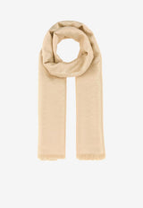Valentino Silk-Blend Fringed Scarf Cream 9W2EB104HKS 581
