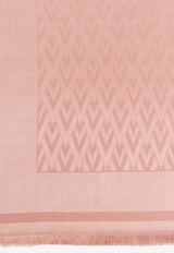 Valentino VLogo Scarf in Wool and Silk Pink 9W2ED007HKS 581