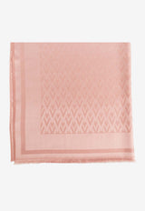 Valentino VLogo Scarf in Wool and Silk Pink 9W2ED007HKS 581