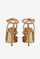 Valentino Rockstud 100 Laminated Leather Pumps Gold 9W2S0393QKH 3UM