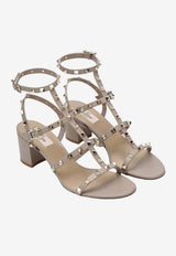 Valentino Rockstud 60 Calfskin Cage Sandals Powder 9W2S0491VBP P45