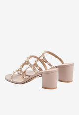 Valentino Rockstud 60 Sandals in Calf Leather Powder 9W2S0C47VOD P45