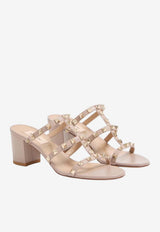 Valentino Rockstud 60 Sandals in Calf Leather Powder 9W2S0C47VOD P45