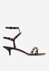 Valentino Rockstud 25 Kitten Heel Sandals Black 9W2S0PV6JDW 0NO