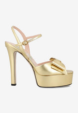 Valentino Bowwow 130 Laminated Leather Platform Sandals Gold 9W2S0QC5KDR I8M