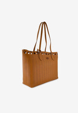Valentino Dottie Perforated Leather Tote Bag Camel 9Y2B0T60EGL 0CR
