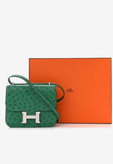 Constance 18 in Vert Vertigo Ostrich Leather with Palladium Hardware