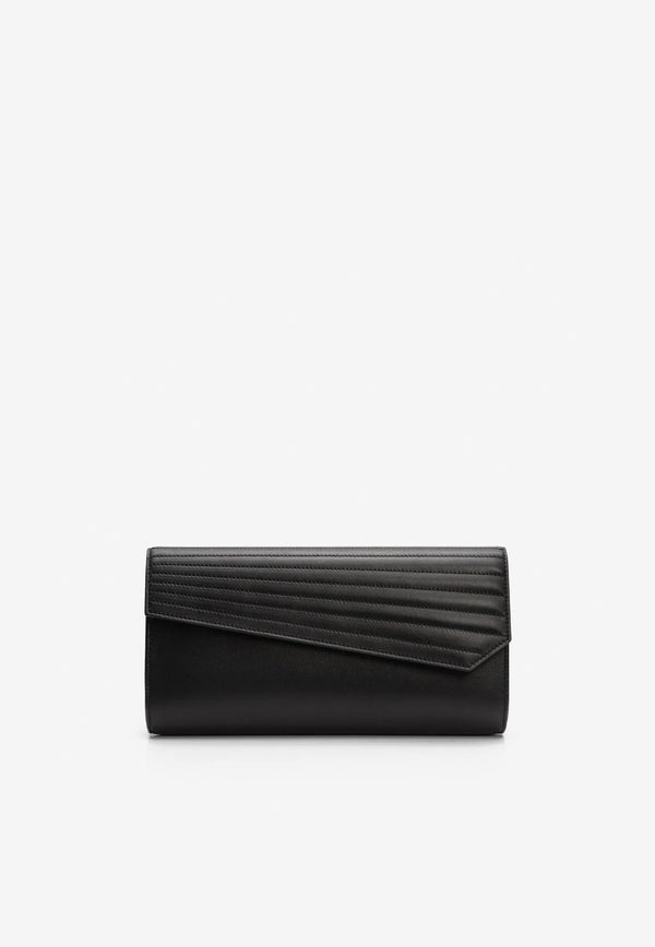 PINEL et PINEL Large Janis Leather Clutch Bag Black A-00062_BLACK