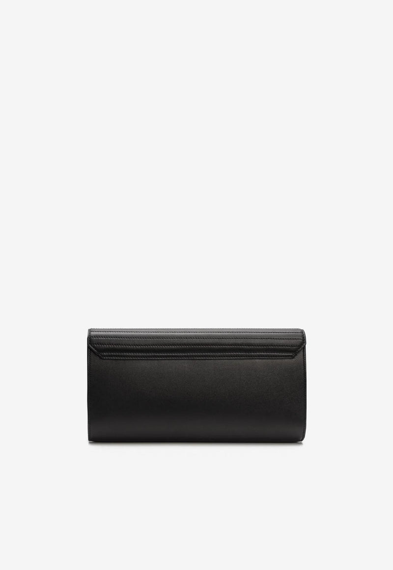 PINEL et PINEL Large Janis Leather Clutch Bag Black A-00062_BLACK