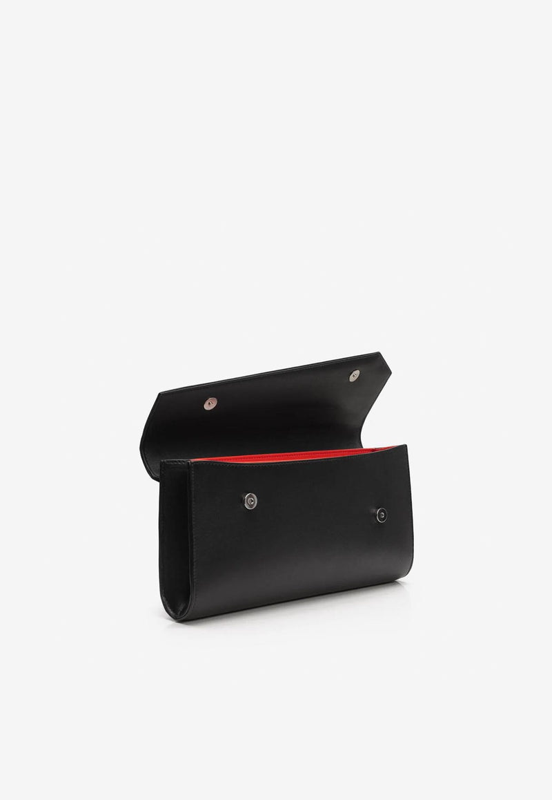 PINEL et PINEL Large Janis Leather Clutch Bag Black A-00062_BLACK