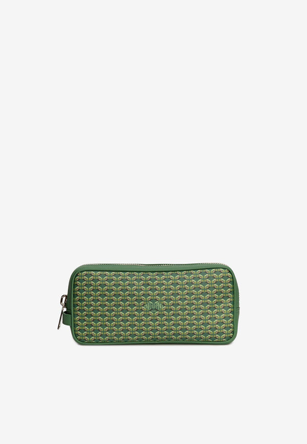 PINEL et PINEL Bonnie Coated Canvas Pouch Bag Emerald A-00114_EMERALD