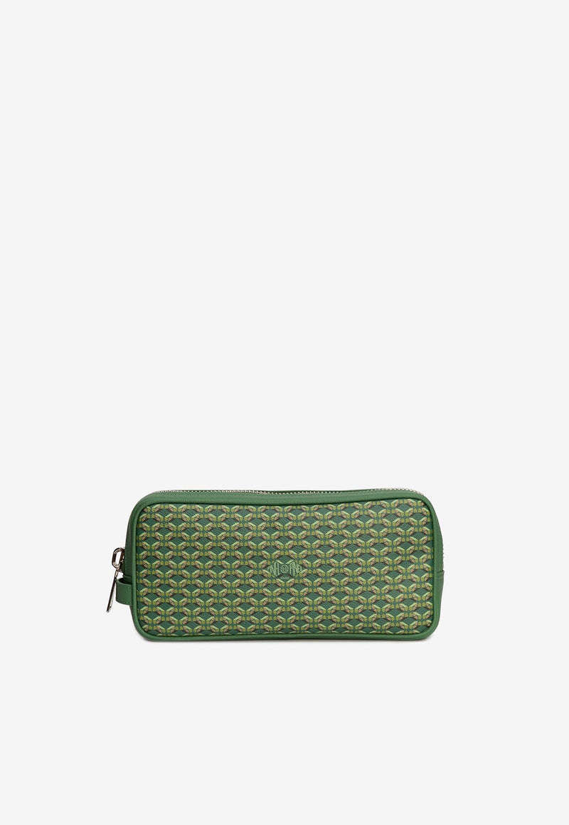 PINEL et PINEL Bonnie Coated Canvas Pouch Bag Emerald A-00114_EMERALD
