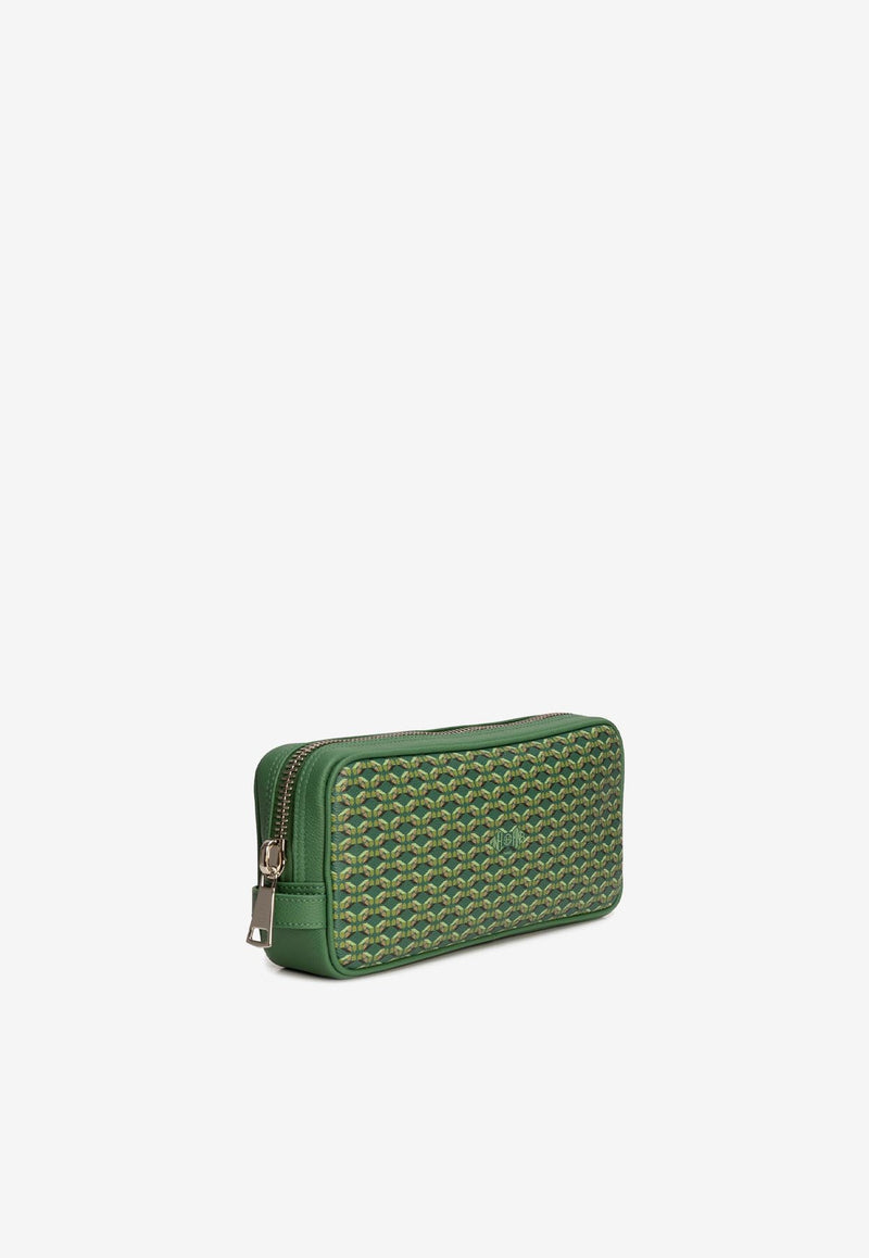 PINEL et PINEL Bonnie Coated Canvas Pouch Bag Emerald A-00114_EMERALD