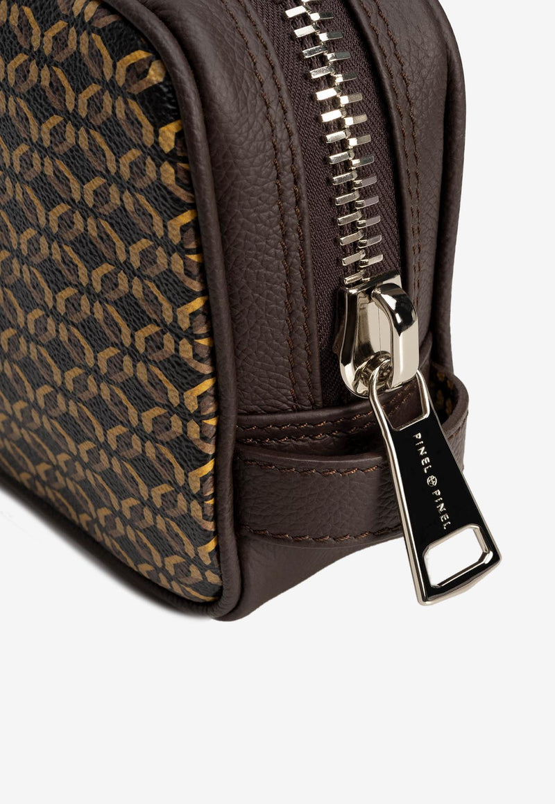 PINEL et PINEL Bonnie Coated Canvas Pouch Bag Brown A-00116_BROWN