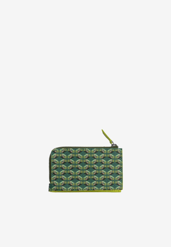 PINEL et PINEL One Coated Canvas Zip Cardholder Emerald A-00287_EMERALD
