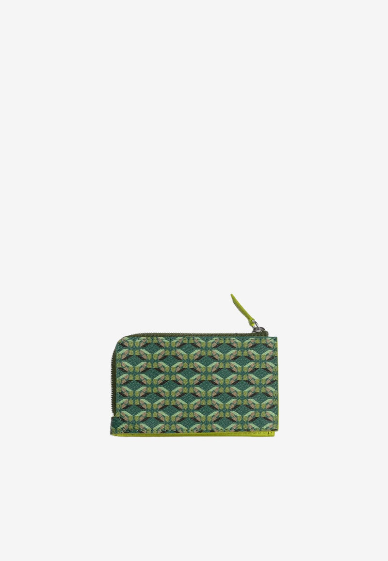 PINEL et PINEL One Coated Canvas Zip Cardholder Emerald A-00287_EMERALD