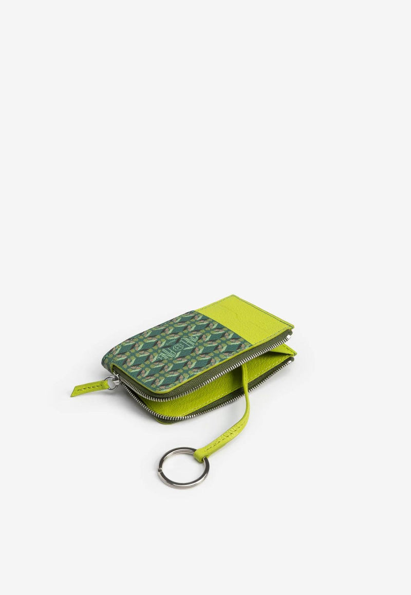 PINEL et PINEL One Coated Canvas Zip Cardholder Emerald A-00287_EMERALD