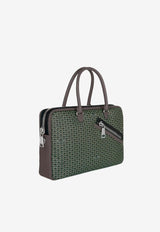 PINEL et PINEL Small Bombay Zip Coated Canvas Briefcase Bag Multicolor A-00651_BLACK