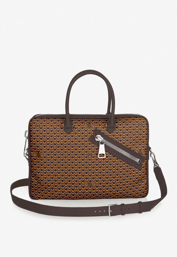 PINEL et PINEL Medium Bombay Zip Coated Canvas Week-End Bag Brown A-00672_BROWN
