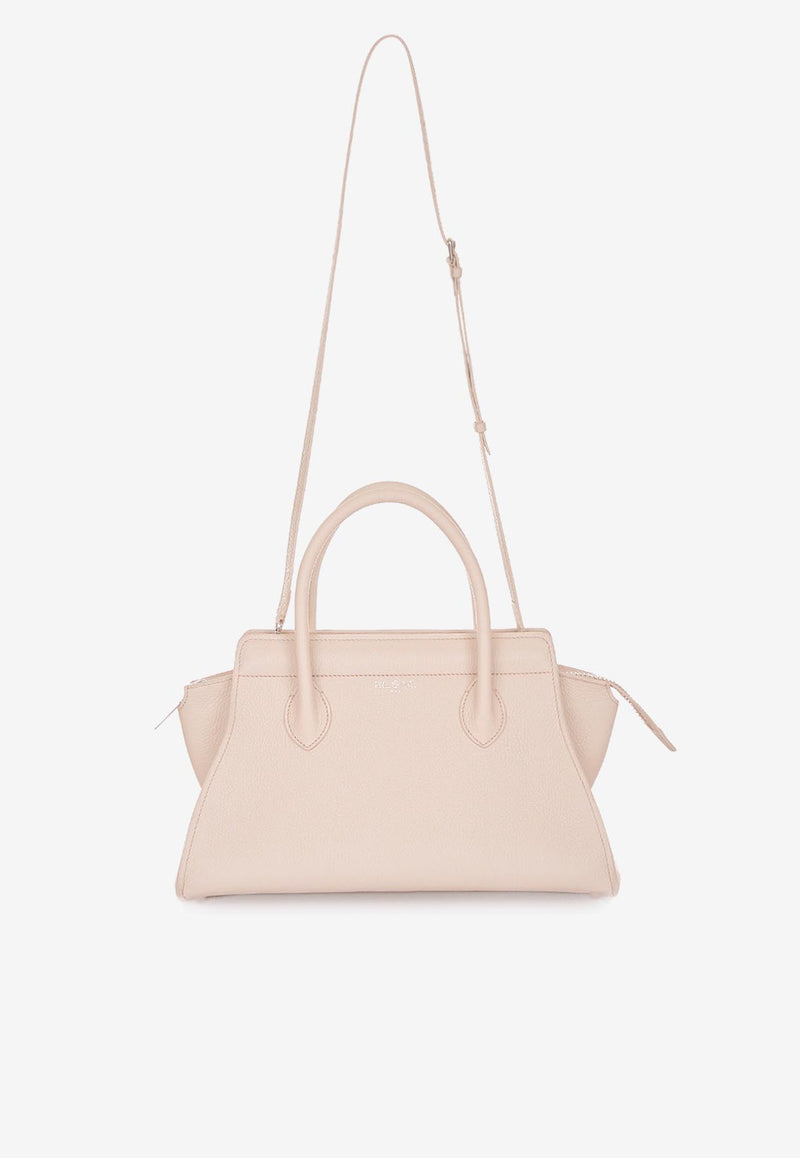 PINEL et PINEL Small Patti Taurillon Leather Top Handle Bag Beige A-00725_BEIGE