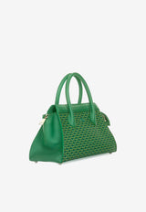 PINEL et PINEL Small Patti Coated Canvas Top Handle Bag Emerald A-00734_EMERALD