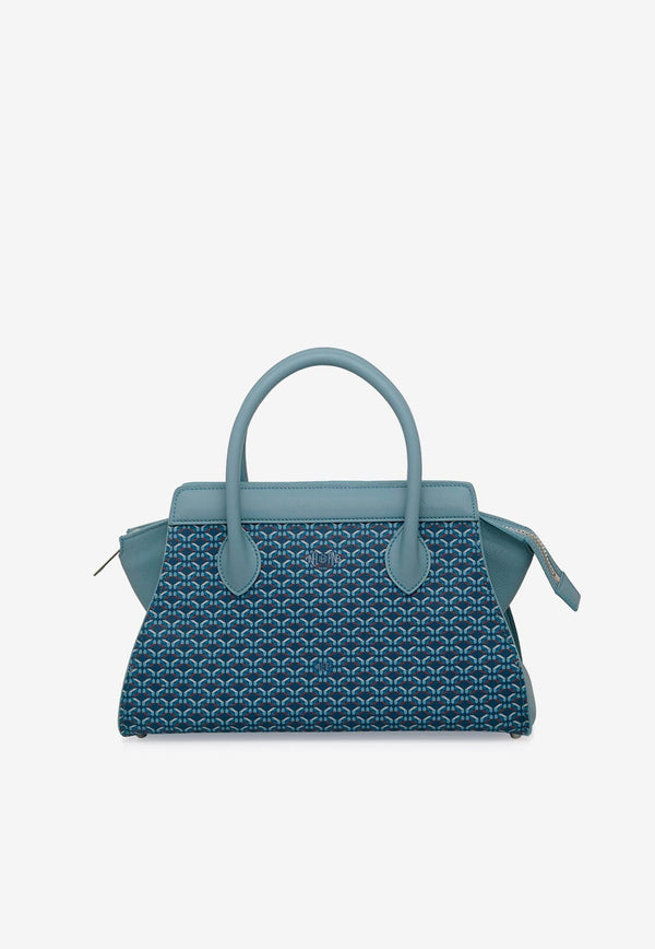 PINEL et PINEL Small Patti Coated Canvas Top Handle Bag Blue A-00736_BLUE