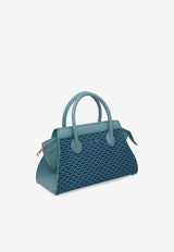 PINEL et PINEL Small Patti Coated Canvas Top Handle Bag Blue A-00736_BLUE
