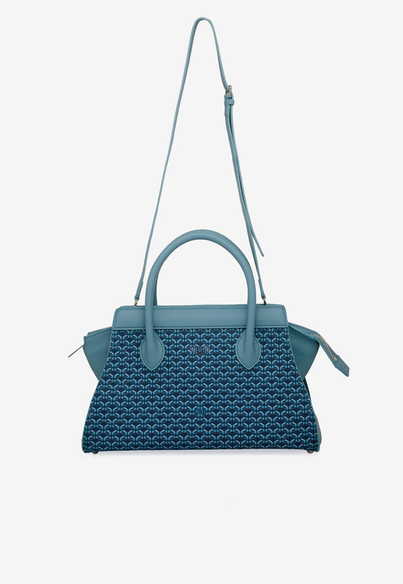 PINEL et PINEL Small Patti Coated Canvas Top Handle Bag Blue A-00736_BLUE