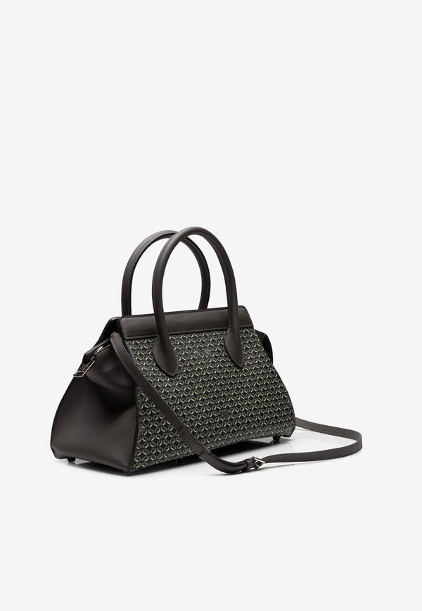 PINEL et PINEL Small Patti Coated Canvas Top Handle Bag Black A-00739_BLACK