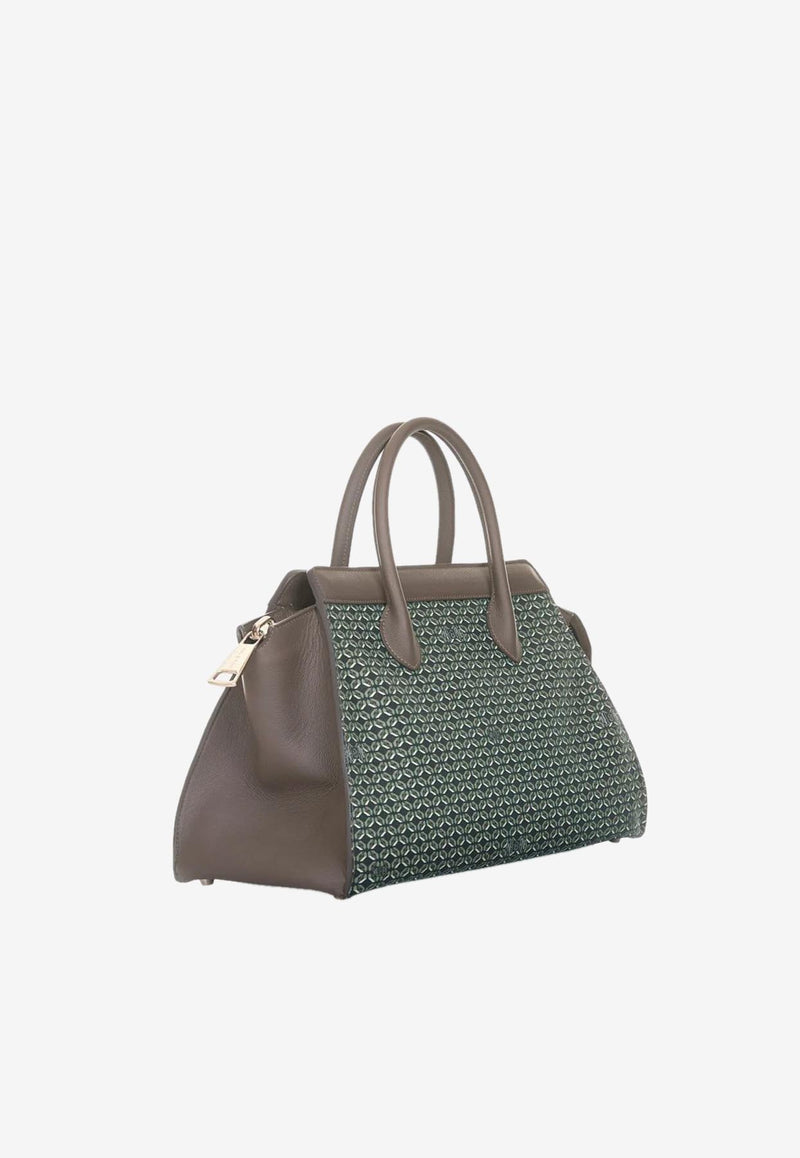 PINEL et PINEL Medium Patti Coated Canvas Top Handle Bag Multicolor A-00760_BLACK