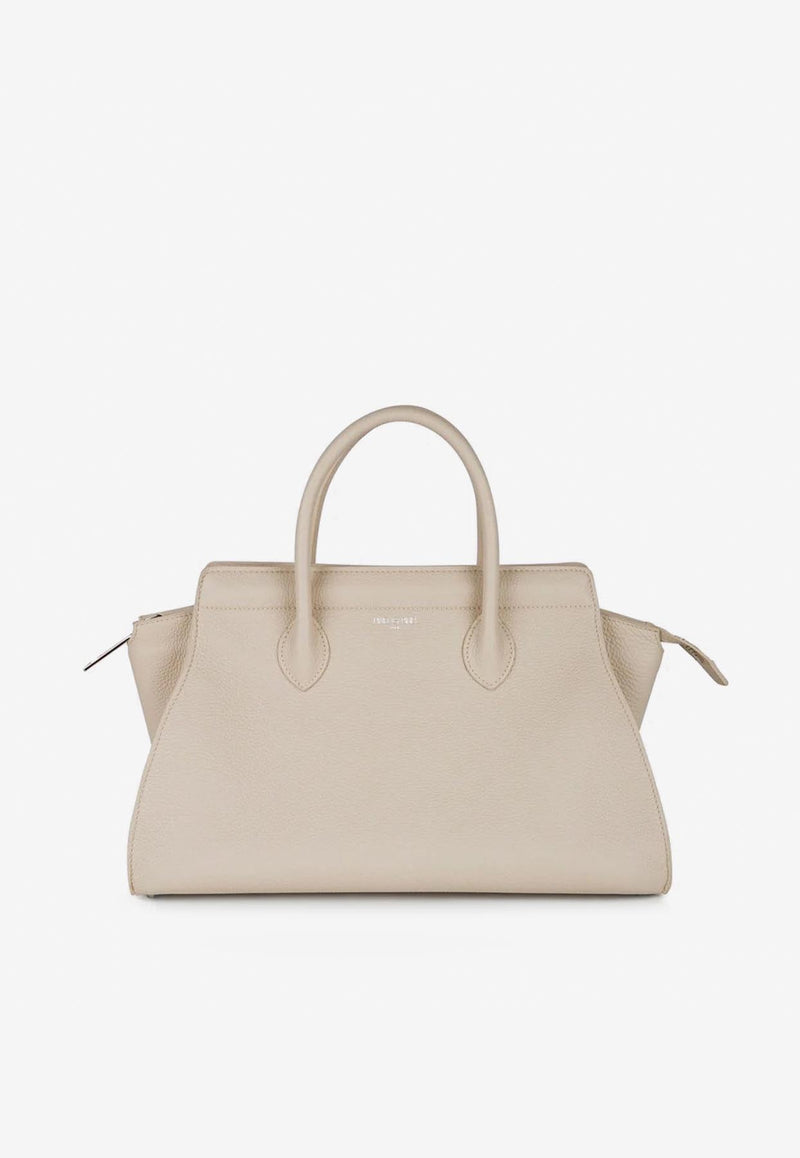 PINEL et PINEL Medium Patti Taurillon Leather Top Handle Bag Beige A-00766_BEIGE