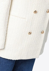 Anine Bing Jasmine Double-Breasted Wool Blazer Ivory A-01-10365PL/P_ANINE-IVY26