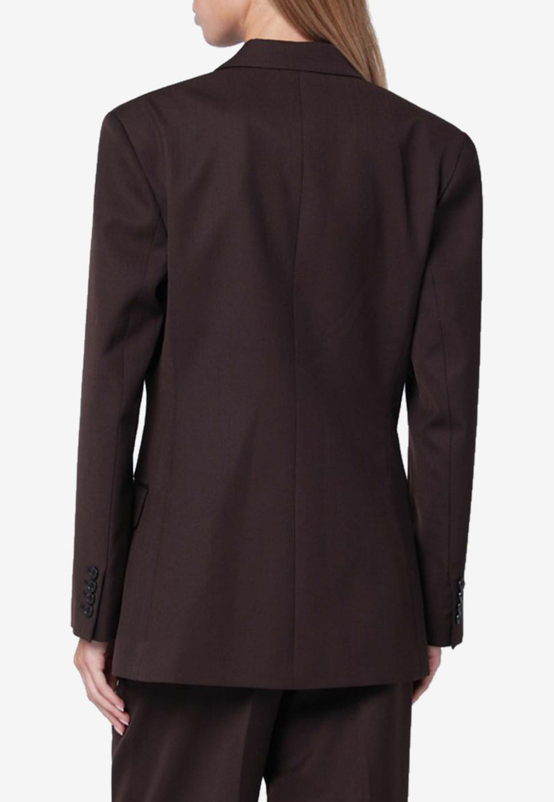 Anine Bing Aretha Single-Breasted Blazer Brown A-01-11319PL/R_ANINE-BWN43