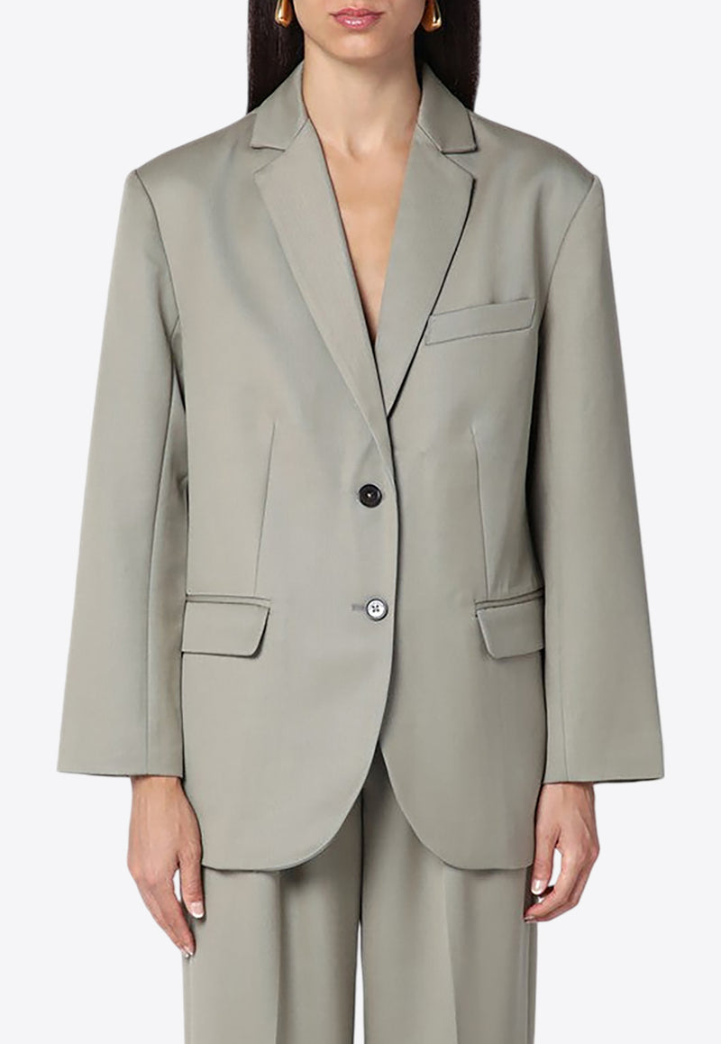 Anine Bing Quinn Single-Breasted Wool Blazer Khaki A-01-7073WO/P_ANINE-250