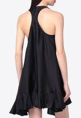 Anine Bing Lilith Silk-Blend Mini Dress Black A-02-11131SI/R_ANINE-BLK26