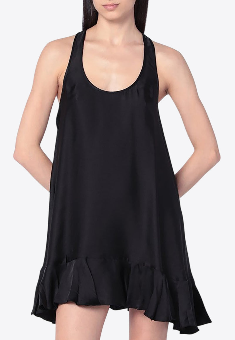 Anine Bing Lilith Silk-Blend Mini Dress Black A-02-11131SI/R_ANINE-BLK26