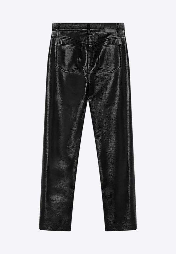 Anine Bing Bruno Straight-Leg Leather Pants Black A-03-10307LE/Q_ANINE-BLK26