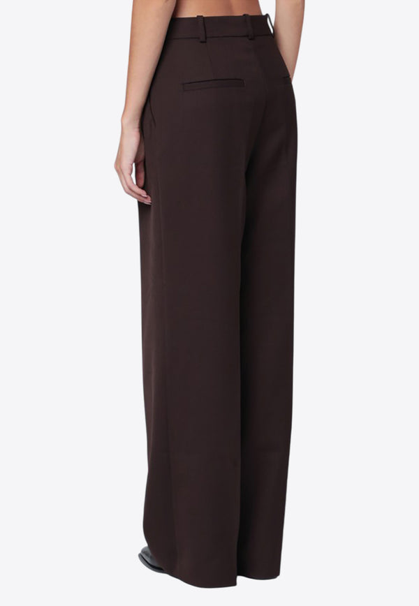 Anine Bing Trent Wide-Leg Tailored Pants Brown A-03-11187PL/R_ANINE-BWN43